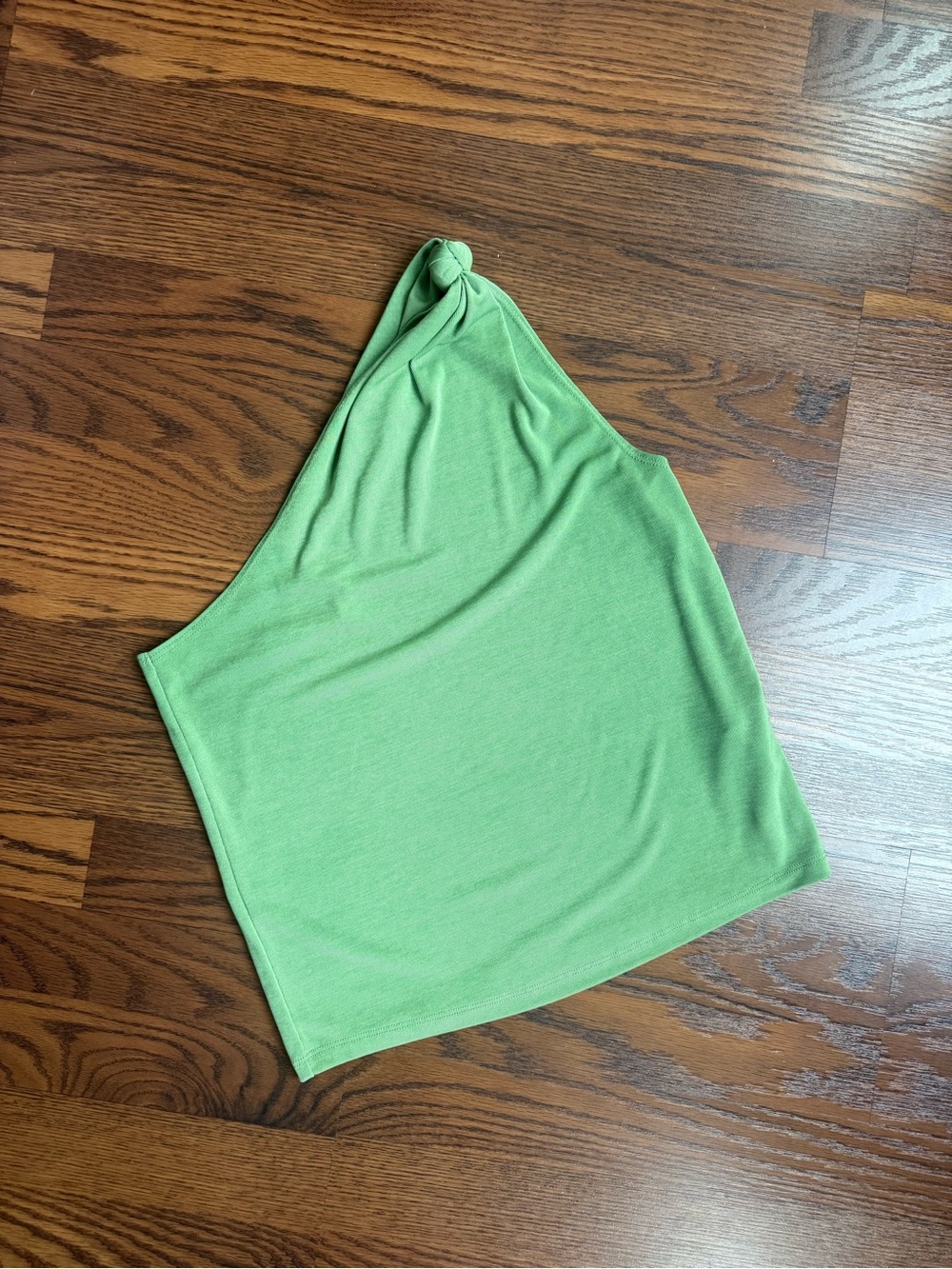 Abercrombie & Fitch One-Shoulder Knot Top in Bright Green